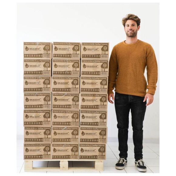 Bois Densifié Premium - 80 cartons de 6 bûches - Palette environ 960kgs – Image 2