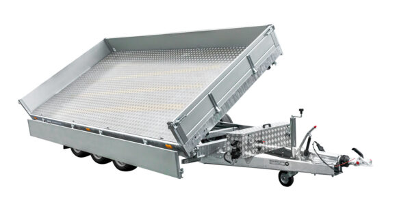 REMORQUE BENNE HYDRAULIQUE 3 ESSIEUX 400X200 UNITRAILER TASKER 400/3C 3500 KG – Image 2