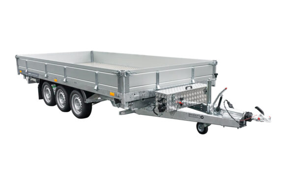 REMORQUE BENNE HYDRAULIQUE 3 ESSIEUX 400X200 UNITRAILER TASKER 400/3C 3500 KG