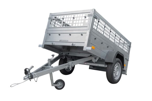 Top remorque GARDEN TRAILER 200 KIPP avec rehausses grillagées et roue jockey