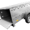 Grande remorque 230X125 avec bâche plate grise, rehausses de ridelles et roue Jockey – Garden trailer 230 KIPP
