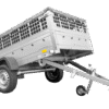 GRANDE REMORQUE 230X125 AVEC BÂCHE PLATE, RIDELLES GRILLAGÉES, ROUE JOCKEY ET TIGES DE SUPPORT BÂCHE – GARDEN TRAILER 230 KIPP
