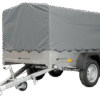 REMORQUE DOUBLE ESSIEUX UNITRAILER 264/2 KIPP AVEC ROUE JOCKEY, ARCEAU ET BÂCHE GRISE