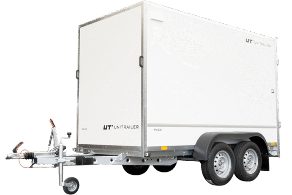 REMORQUE FOURGON DOUBLE ESSIEUX 300X148 UNITRAILER PACK 300/2 2000 KG