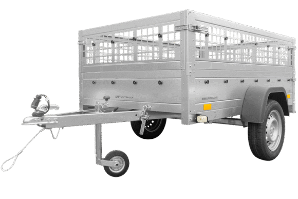 REMORQUE BASCULANTE 200X125 AVEC RIDELLES GRILLAGÉES ET ROUE JOCKEY – GARDEN TRAILER 201 KIPP – Image 4