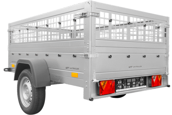 REMORQUE BASCULANTE 200X125 AVEC RIDELLES GRILLAGÉES ET ROUE JOCKEY – GARDEN TRAILER 201 KIPP – Image 3