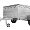 REMORQUE NEUVE 200X125 AVEC BÂCHE PLATE, REHAUSSES DE RIDELLES ET ROUE JOCKEY – GARDEN TRAILER 201 KIPP