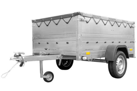 REMORQUE NEUVE 200X125 AVEC BÂCHE PLATE, REHAUSSES DE RIDELLES ET ROUE JOCKEY – GARDEN TRAILER 201 KIPP