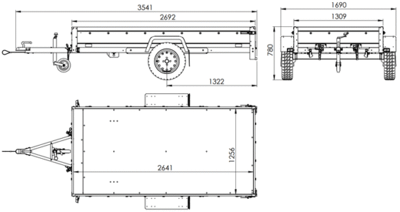 REMORQUE SIMPLE ESSIEU NITRAILER GARDEN TRAILER 264 KIPP – Image 2