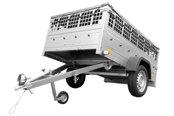 REMORQUE VOITURE UTILITAIRE 200X125 AVEC BÂCHE PLATE, RIDELLES GRILLAGÉES ET ROUE JOCKEY – GARDEN TRAILER 201 KIPP – Image 4